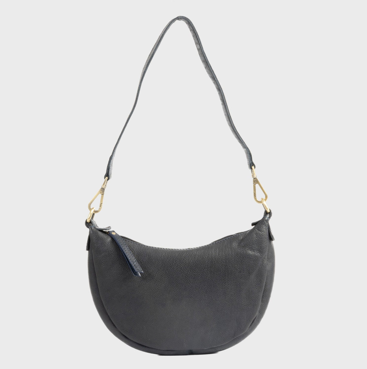 Bolso de hombro de piel natural - Azul