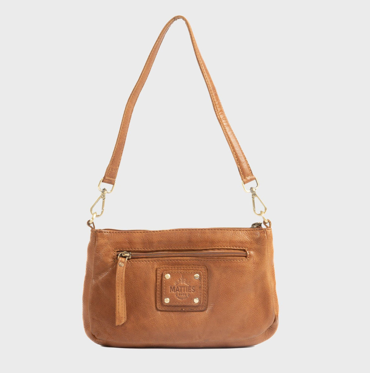 Bolso de hombro con bandolera de piel natural - Cuero