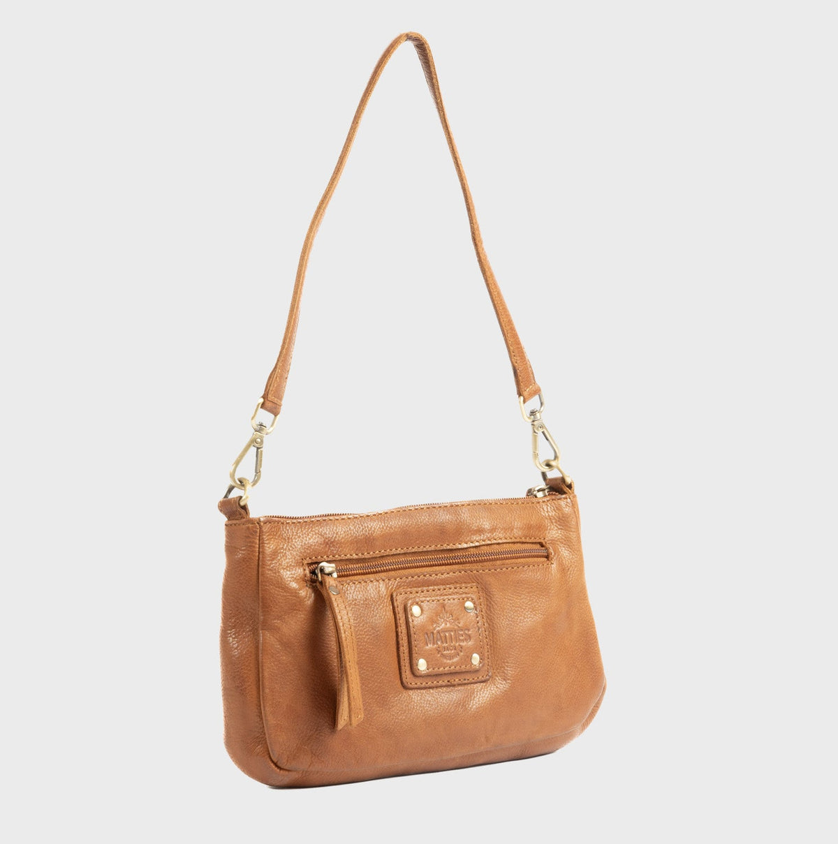 Bolso de hombro con bandolera de piel natural - Cuero