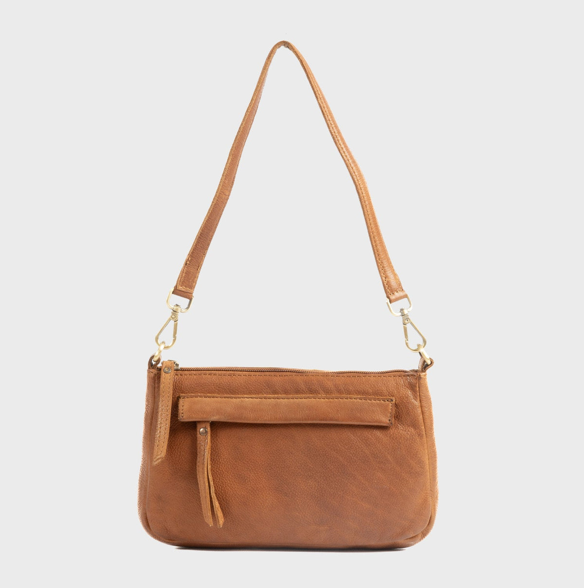 Bolso de hombro con bandolera de piel natural - Cuero