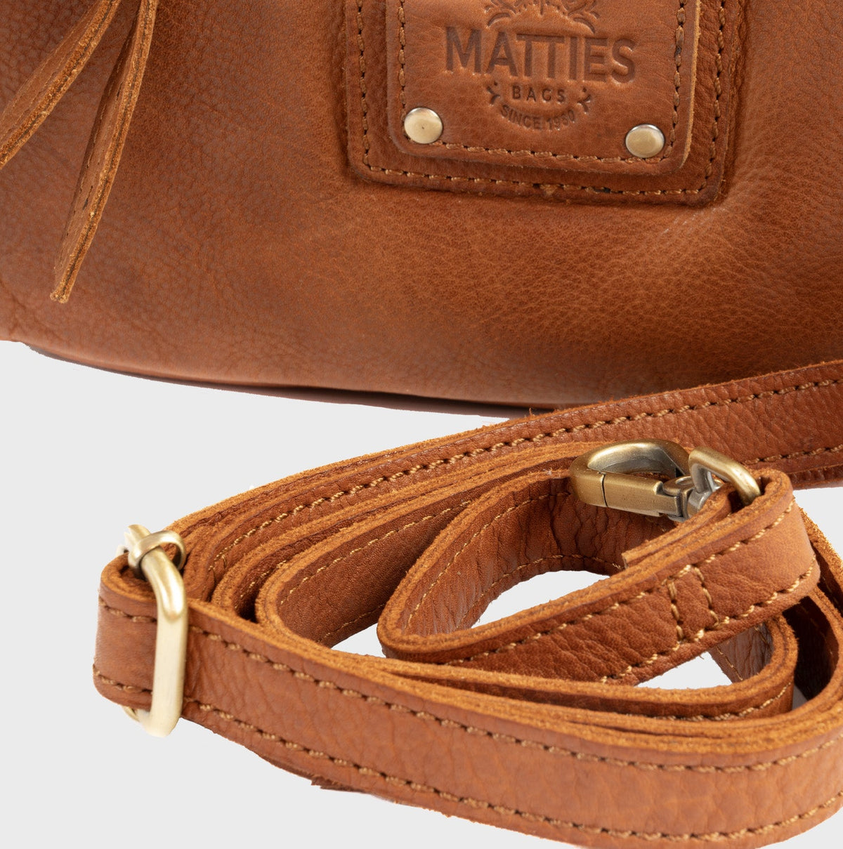Bolso de hombro con bandolera de piel natural - Cuero