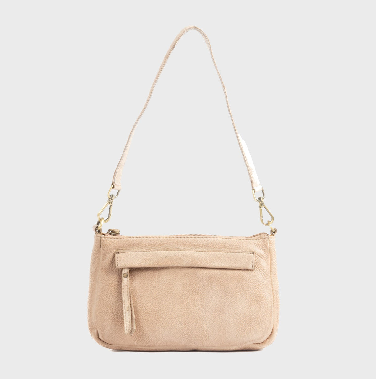 Bolso de hombro con bandolera de piel natural - Camel