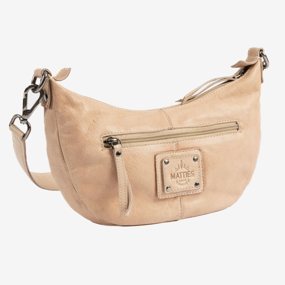 Bolso de hombro de piel natural - Camel