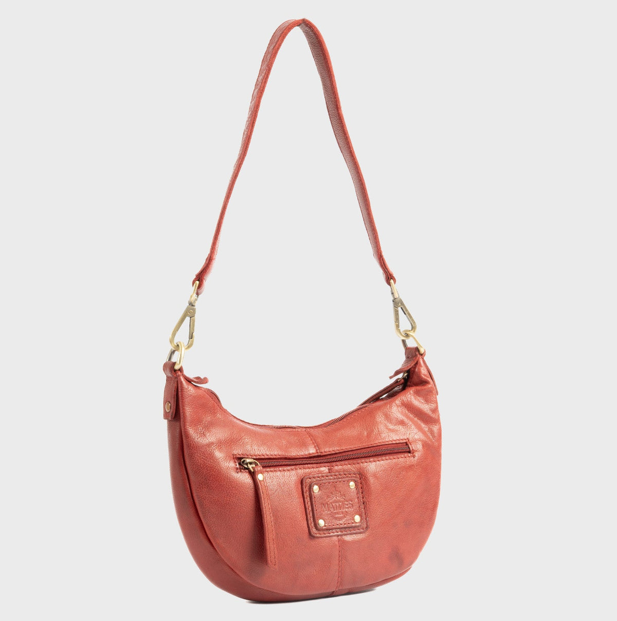 Bolso de hombro de piel natural - Rojo