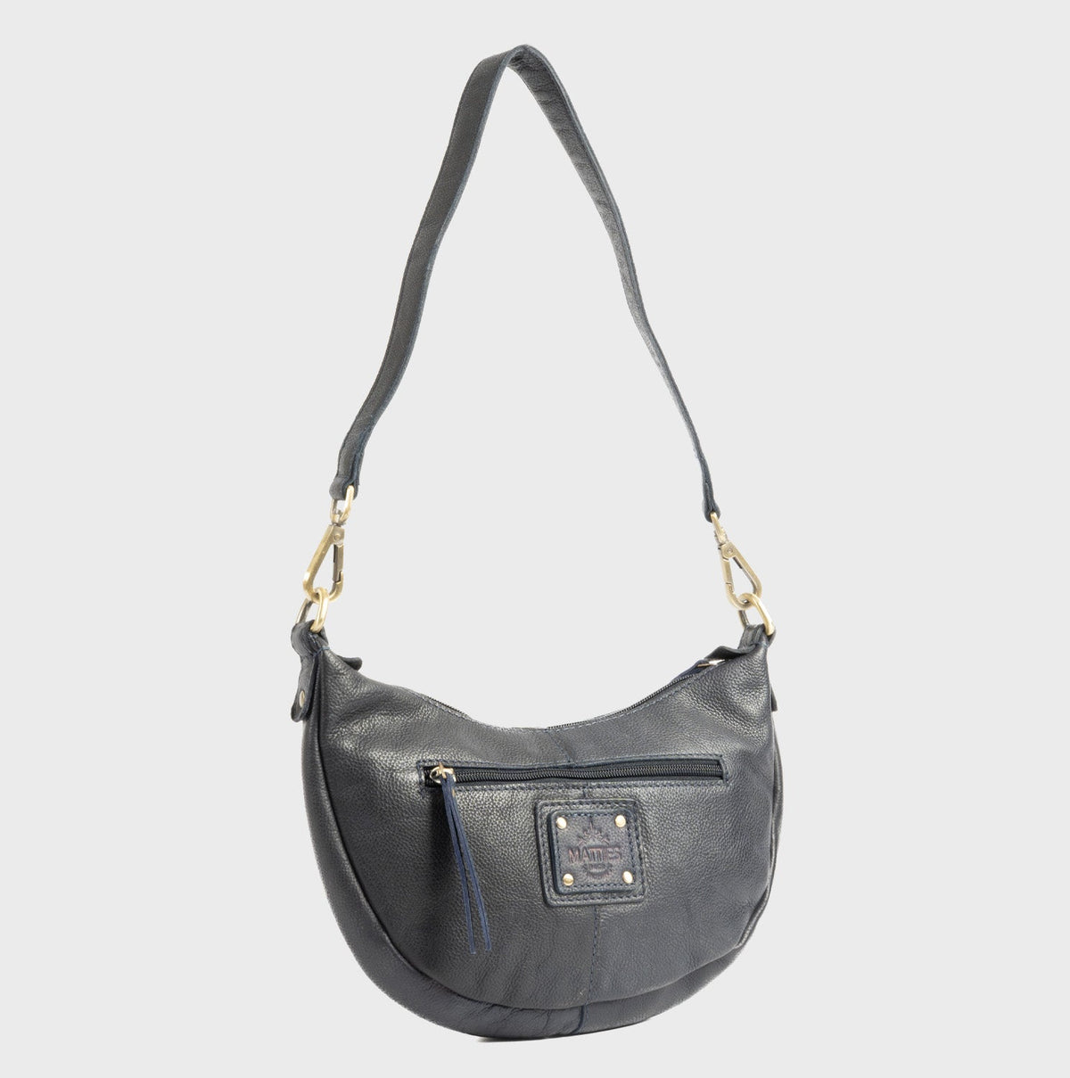Bolso de hombro de piel natural - Azul