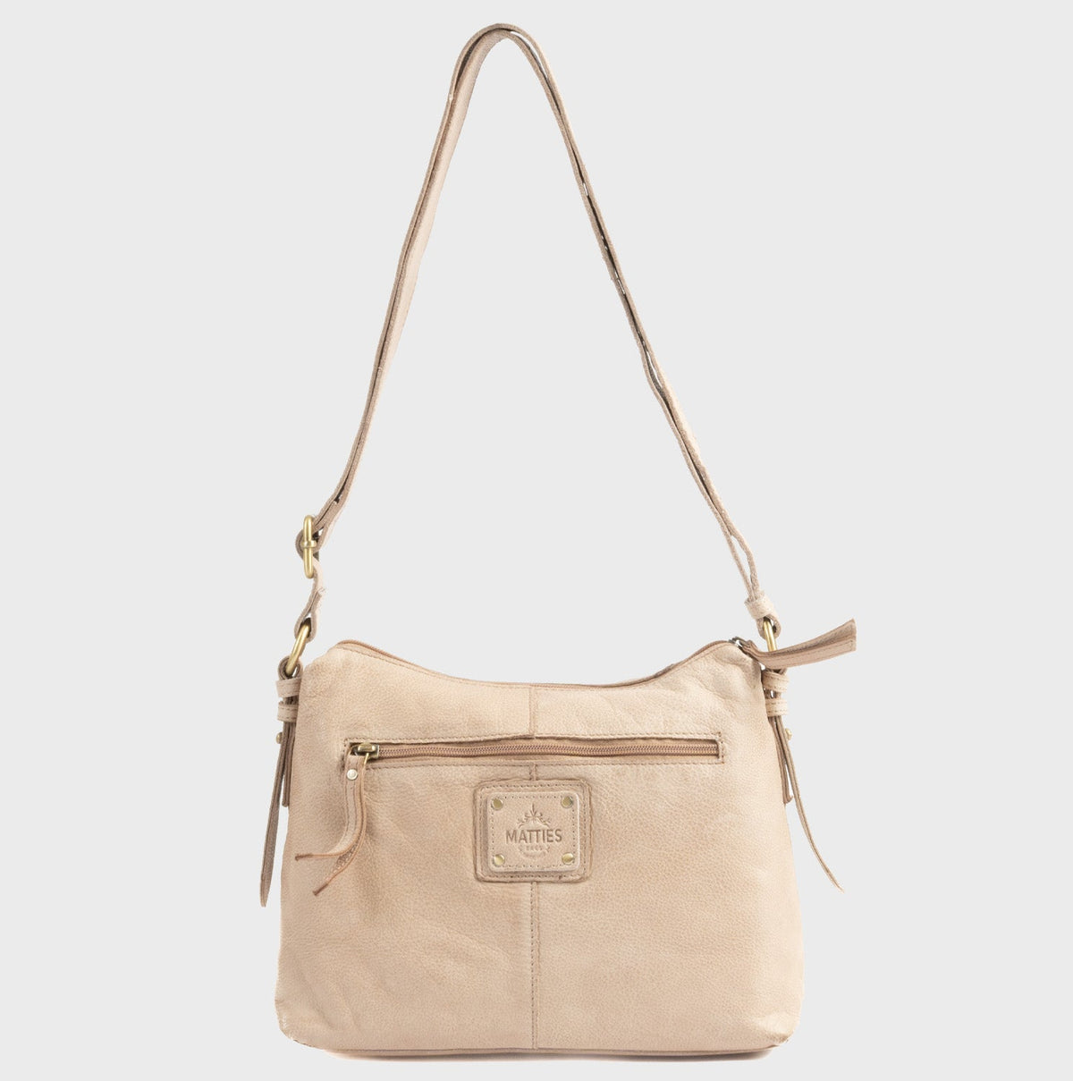 Bolso bandolera de piel natural elegante - Camel