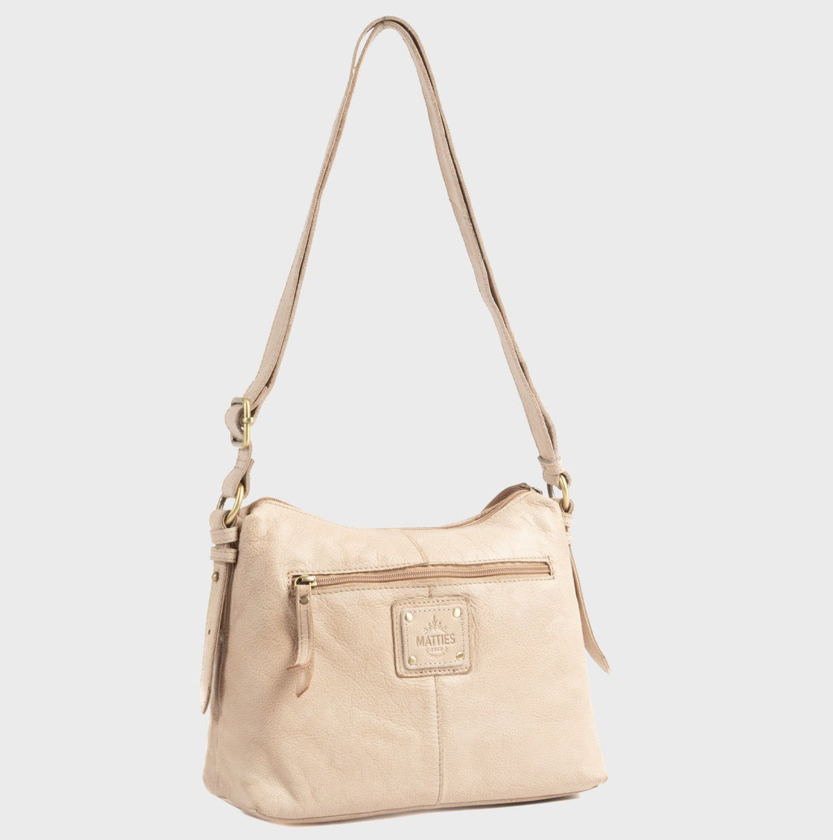 Bolso bandolera de piel natural elegante - Camel