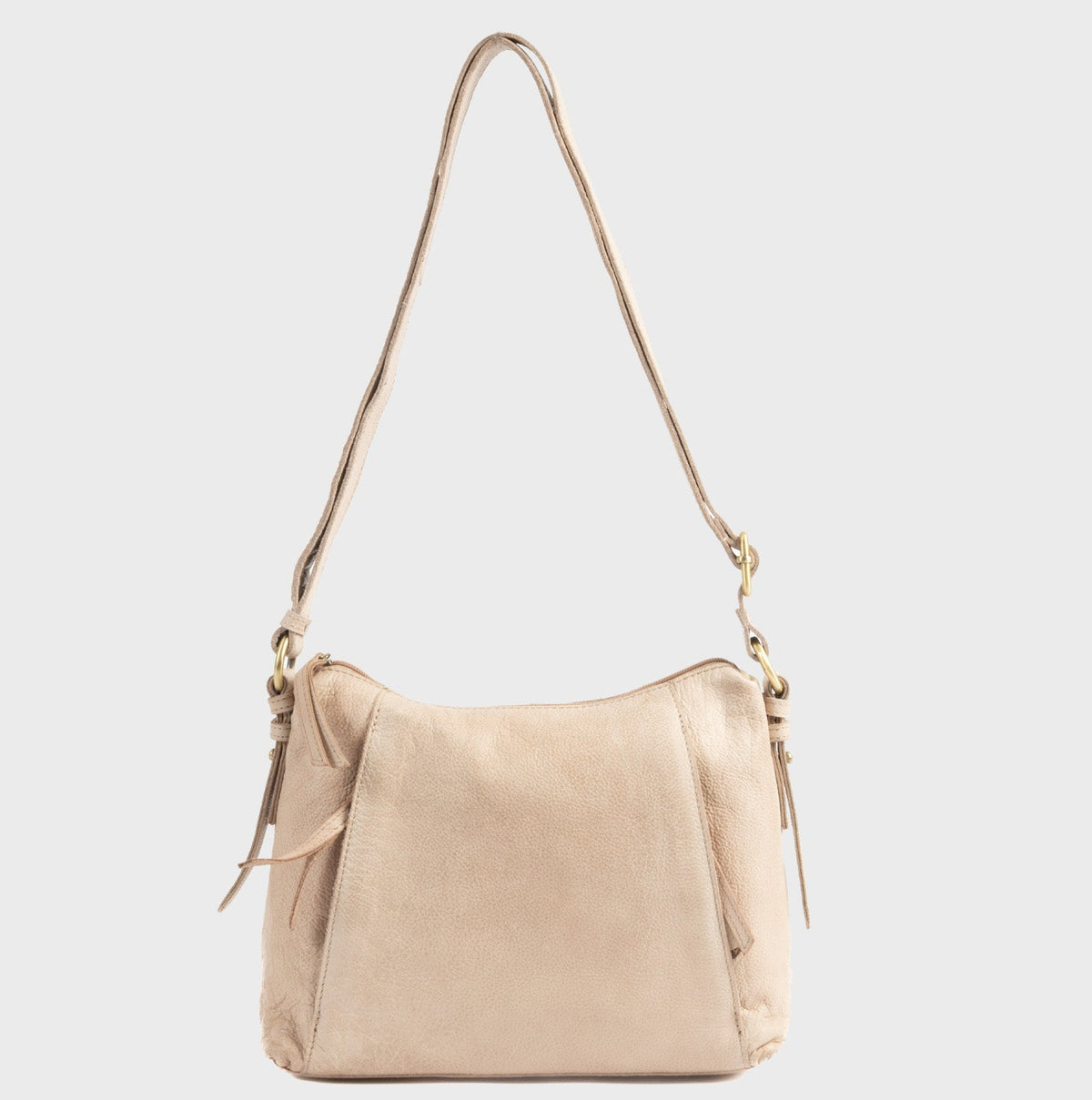 Bolso bandolera de piel natural elegante - Camel