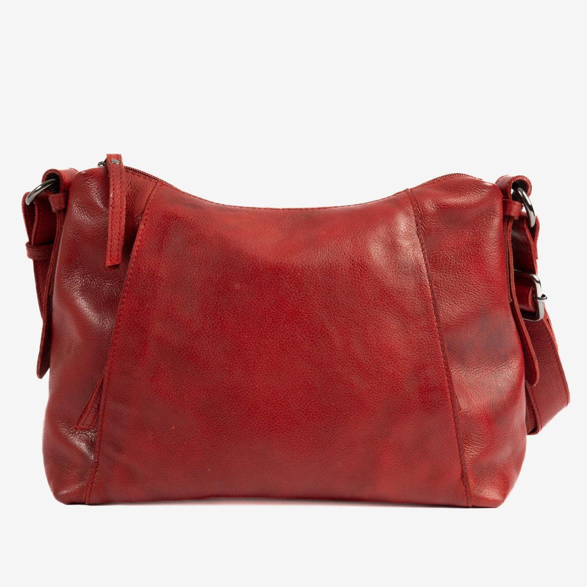 Bolso bandolera de piel natural elegante - Rojo