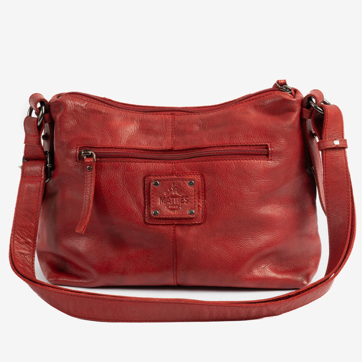 Bolso bandolera de piel natural elegante - Rojo