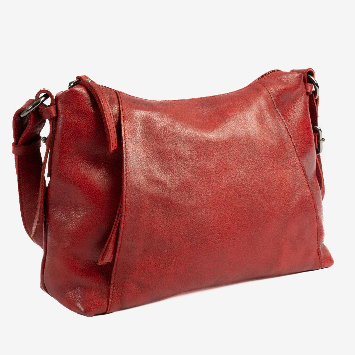 Bolso bandolera de piel natural elegante - Rojo