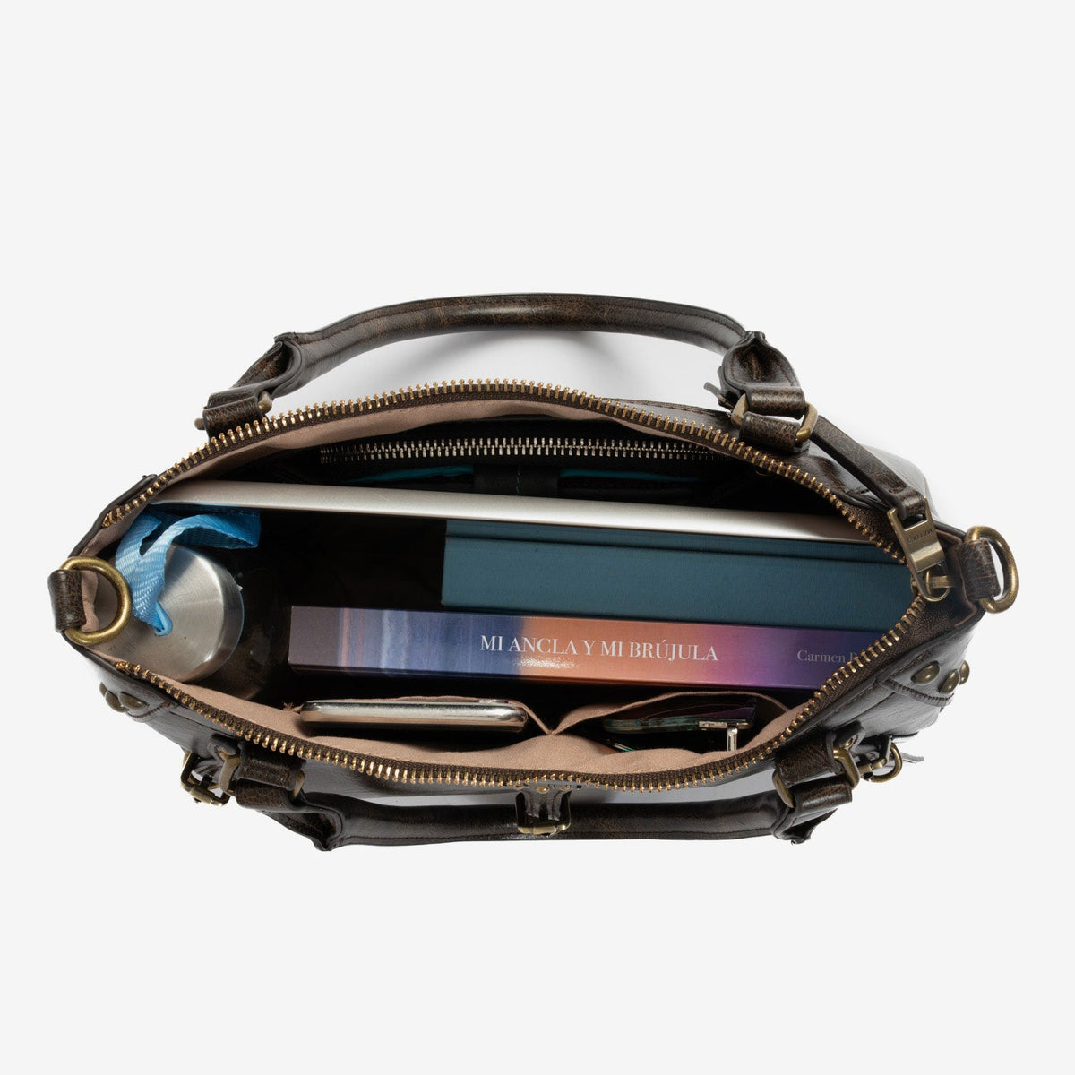 Bolso de hombro con bandolera Bergen - Marrón