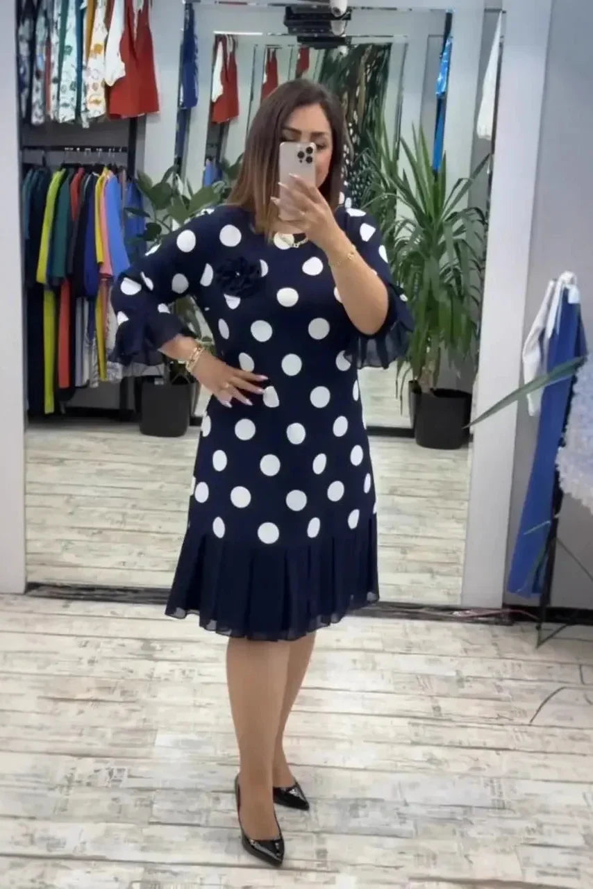 Vestido de lunares con falda plisada Selloryta