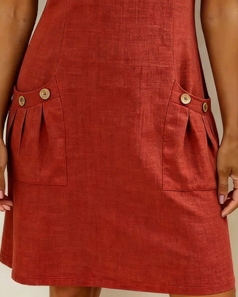 Vestido con cuello de cremallera y bolsillos Selloryta