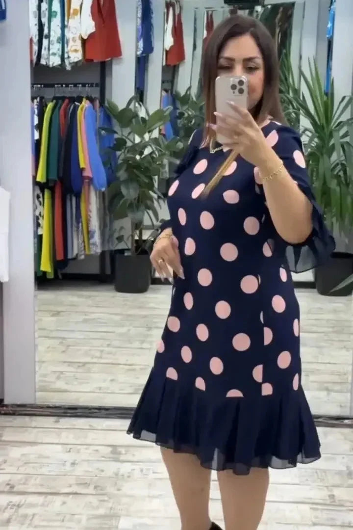 Vestido de lunares con falda plisada Selloryta